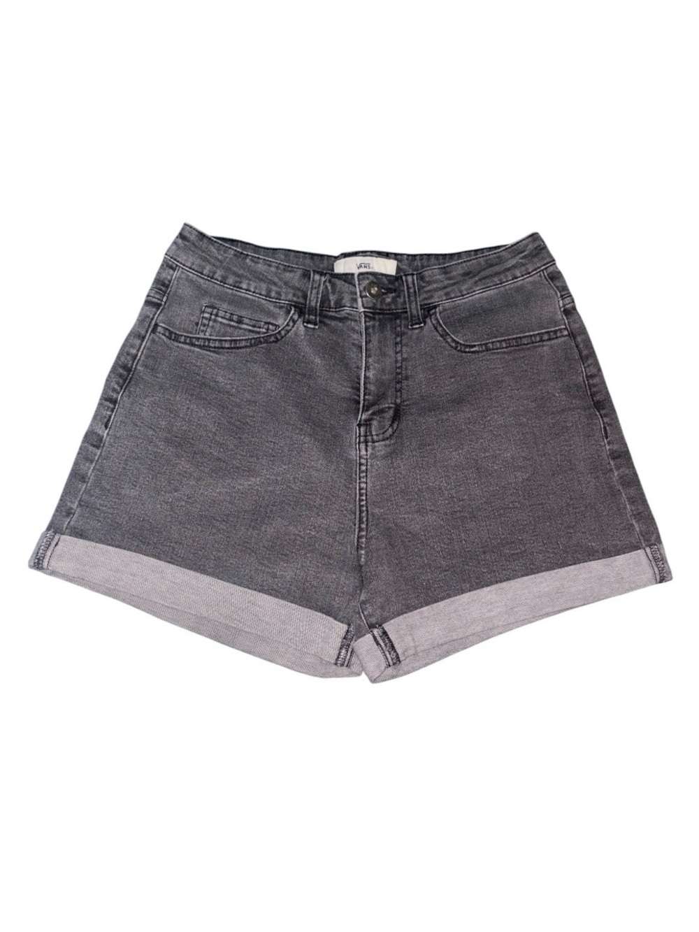 Vans Charcoal Black Cuffed Denim Shorts